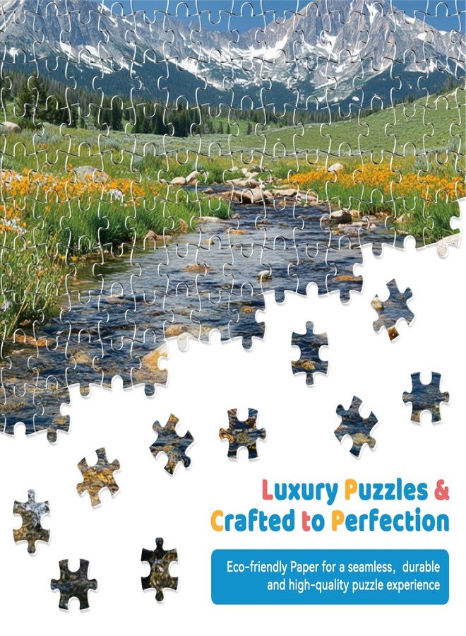EIYRURU 300 Pieces Nature Puzzle for Adults,Maroon Bells Mountain Lake Landscape Large Piece for Kids Adults Teens,Recycled Paper,Glossy & Sturdy Pieces,Challenging Puzzle & Perfect Family Game (20.5 x 15 In) - Image 3